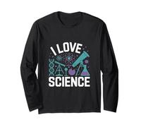 I Love Science Dna Microscopio Atomo Maglia a Manica