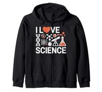 I Love Science Dna Molecola Chimica Felpa con Cappuccio