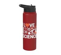 I Love Science DNA Molecola Chimica Stainless Steel Insulated Water Bottle