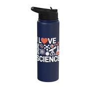 I Love Science DNA Molecola Chimica Stainless Steel Insulated Water Bottle