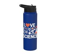 I Love Science DNA Molecola Chimica Stainless Steel Insulated Water Bottle