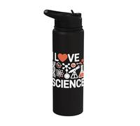 I Love Science DNA Molecola Chimica Stainless Steel Insulated Water Bottle