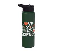 I Love Science DNA Molecola Chimica Stainless Steel Insulated Water Bottle