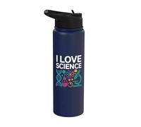 I Love Science Microscopio DNA Atom Chemistry Stainless Steel Insulated Water Bottle