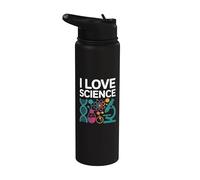 I Love Science Microscopio DNA Atom Chemistry Stainless Steel Insulated Water Bottle