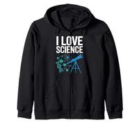 I Love Science - Telescopio per molecole di Dna Felpa con Cappuccio