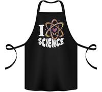 I Love Scienza Fisica Chimica Biologia Nerd Cotone Grembiule 100% Biologico