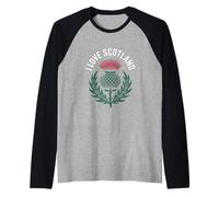 I Love Scotland Cardo Design Maglia con Maniche Raglan