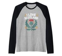 I Love Scotland Cardo Scottish Heritage Maglia con Maniche Raglan
