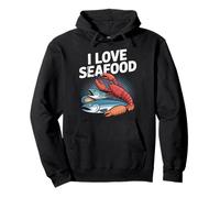 I Love Seafood - Aragosta a forma di pesce Felpa con Cappuccio