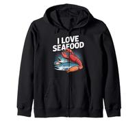 I Love Seafood - Aragosta a forma di pesce Felpa con Cappuccio