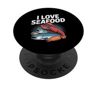 I Love Seafood - Aragosta a forma di pesce PopSockets PopGrip Adesivo
