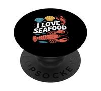 I Love Seafood Aragosta Fun Shells Design PopSockets PopGrip Adesivo