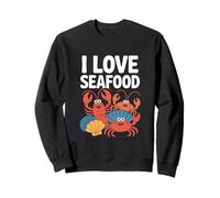 I Love Seafood Carino Granchi Crostacei Divertimento Felpa