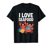 I Love Seafood Carino Granchi Crostacei Divertimento Maglietta