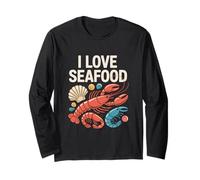 I Love Seafood Crostacei Vita Marina Maglia a Manica