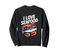I Love Seafood Divertente Granchio Pesce Arte Felpa