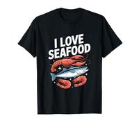 I Love Seafood Divertente Granchio Pesce Arte Maglietta