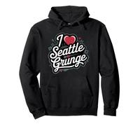 I Love Seattle Grunge Music 90s Concerto Rock Alternative Felpa con Cappuccio