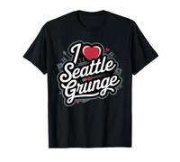 I Love Seattle Grunge Music 90s Concerto Rock Alternative Maglietta