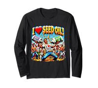 I Love Seed Oil Divertente Grape Girasole Meme Tee Maglia a Manica
