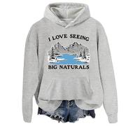 I Love Seeing Big Naturals Felpa con cappuccio I Love Seeing Big Naturals, Grigio, L