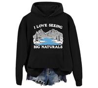 I Love Seeing Big Naturals Felpa con cappuccio I Love Seeing Big Naturals, Nero , S