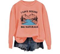 I Love Seeing Big Naturals Felpa I Love Seeing Big Naturals Camicia Divertente Mountain Lovers Top, Arancia Hami, L