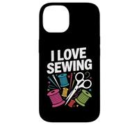 I Love Sewing - Forbici con aghi colorati Custodia per iPhone 14