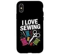 I Love Sewing - Forbici con aghi colorati Custodia per iPhone X/XS