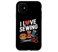 I Love Sewing - Forbici da cucito a forma di cuore Custodia per iPhone 11