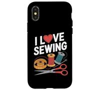 I Love Sewing - Forbici da cucito a forma di cuore Custodia per iPhone X/XS