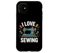 I Love Sewing Machine Vintage Thread Custodia per iPhone 11