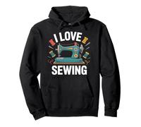 I Love Sewing Machine Vintage Thread Felpa con Cappuccio