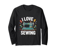 I Love Sewing Machine Vintage Thread Maglia a Manica