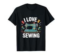 I Love Sewing Machine Vintage Thread Maglietta