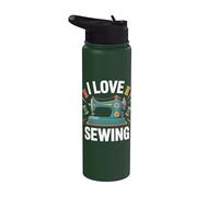 I Love Sewing Machine Vintage Thread Stainless Steel Insulated Water Bottle