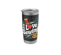 I Love Sewing Thread Forbici Cuore Bicchiere termico in acciaio inox doppia parete