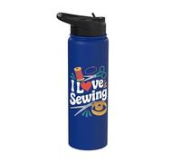 I Love Sewing Thread Forbici Cuore Stainless Steel Insulated Water Bottle