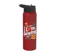 I Love Sewing Thread Forbici Cuore Stainless Steel Insulated Water Bottle