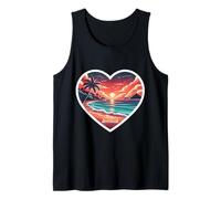 I Love Seychelles Cuore Vintage Tramonto Retro Beach Souvenir Canotta