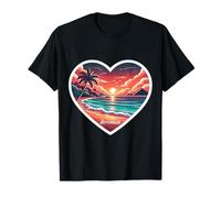 I Love Seychelles Cuore Vintage Tramonto Retro Beach Souvenir Maglietta