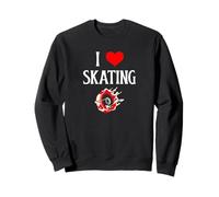 I Love Skating I Heart Skating Roller Skate Amante dello Skateboard Felpa