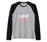 I Love Sleep Cuscino Gatto Luna Stelle Maglia con Maniche Raglan