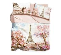 I Love Sleeping Completo Lenzuola Pink Paris Digitale 3D Matrimoniale Q440