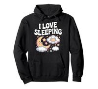 I Love Sleeping Moon Pecora Nuvole Stelle Felpa con Cappuccio