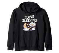 I Love Sleeping Moon Pecora Nuvole Stelle Felpa con Cappuccio