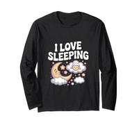 I Love Sleeping Moon Pecora Nuvole Stelle Maglia a Manica