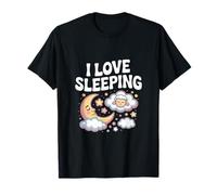 I Love Sleeping Moon Pecora Nuvole Stelle Maglietta