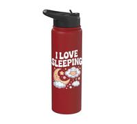 I Love Sleeping Moon Pecora Nuvole Stelle Stainless Steel Insulated Water Bottle